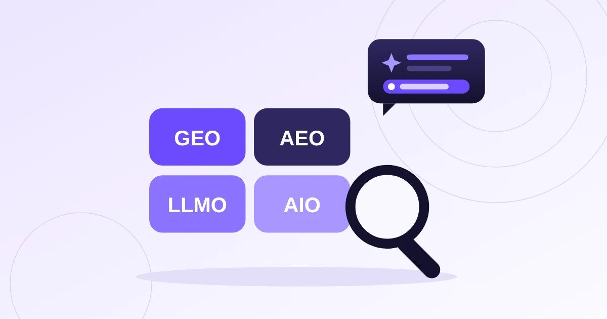 Illustration for GEO vs AEO vs LLMO vs AIO: The Terms Explained